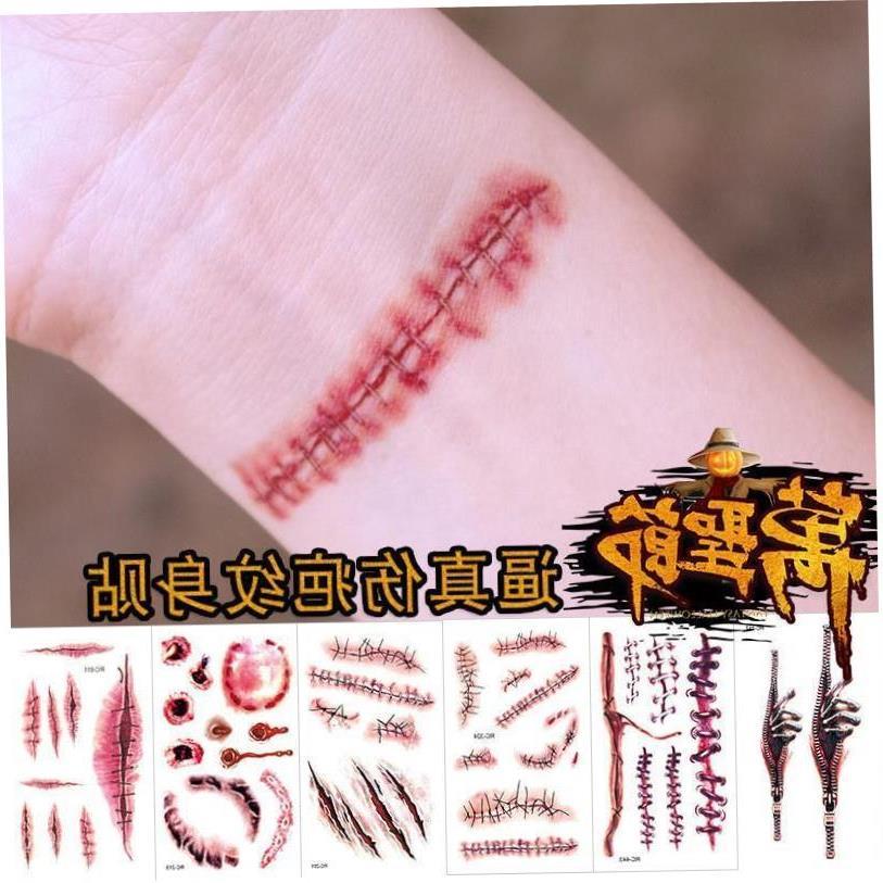 Halloween tattoo and gruesome surgical wound and scar 伤疤贴