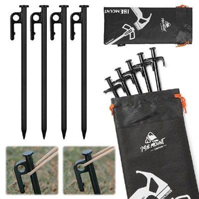 4Pcs 30cm Heavy Duty Steel Tent Stakes with Storage Bag