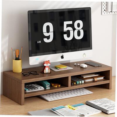 Desktop computer monitor lift stand office desktop shelf