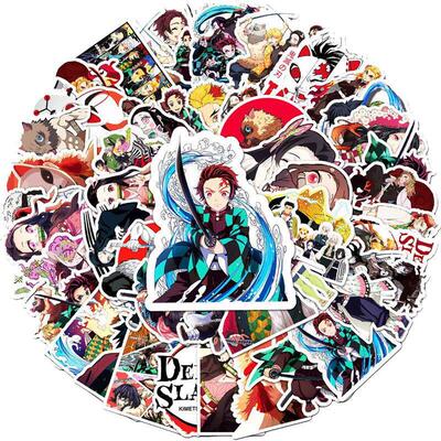 50pcs Demon Slayer Anime Stickers for Laptop Car Skateboard