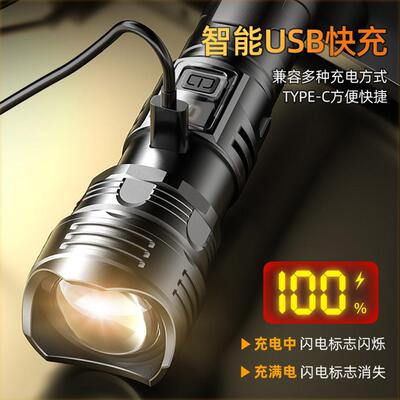 5000LM Zoomable XM-L T6 LED Flashlight Torch Light手电筒