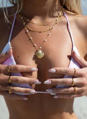 珍珠贝壳项炼跨界新海滨休闲珍珠贝壳项炼款式