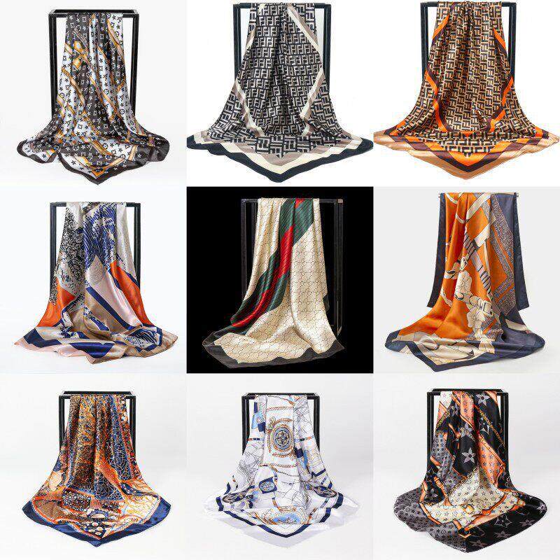 90-square-meter silk scarf for women faux silk90方巾女彷真丝