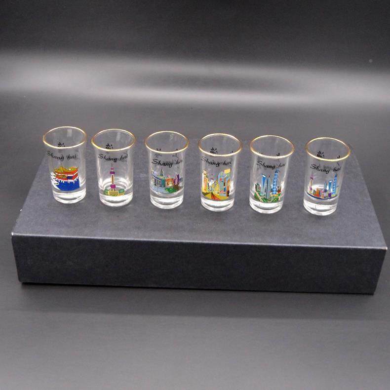 souvenir 6-pack tequila base shot glass set shanghai china