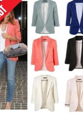 2017spring women candy color short casual jacket coat blazer