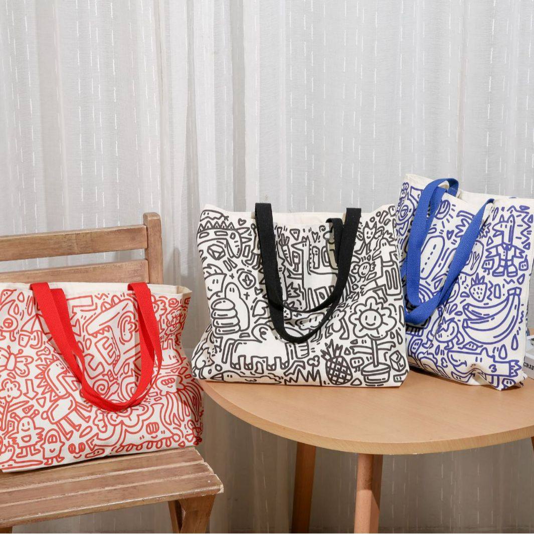 帆布包女2025新款学生通勤大容量手提袋子拎书装书布包单肩帆布袋,箱包皮具/热销女包/男包,时尚帆布包,淘宝优惠券,粉丝福利购,淘宝优惠卷