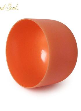 炼金水晶钵11英寸432Hz橙色磨砂钵石英水晶颂钵冥想疗愈唱歌碗