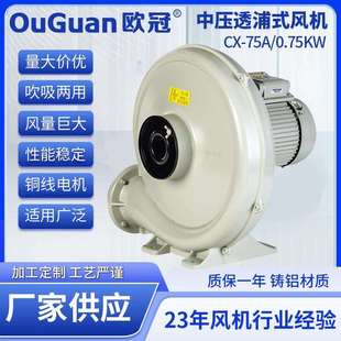 75A 鼓风机 0.75KW 透浦式 吹吸两用鼓风机 欧冠中压风机