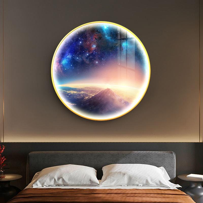 宇宙星空led灯发光装饰画轻奢卧室儿童房床头画客厅餐厅玄关挂画