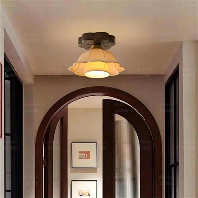 花朵灯阳台灯吸顶灯衣帽间入户玄关灯复古法式楼梯过道走廊灯灯具