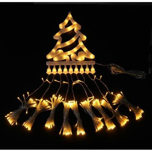 圣诞装饰树新品 led灯防水瀑布挂树流水灯流星灯树顶星庭院草坪灯