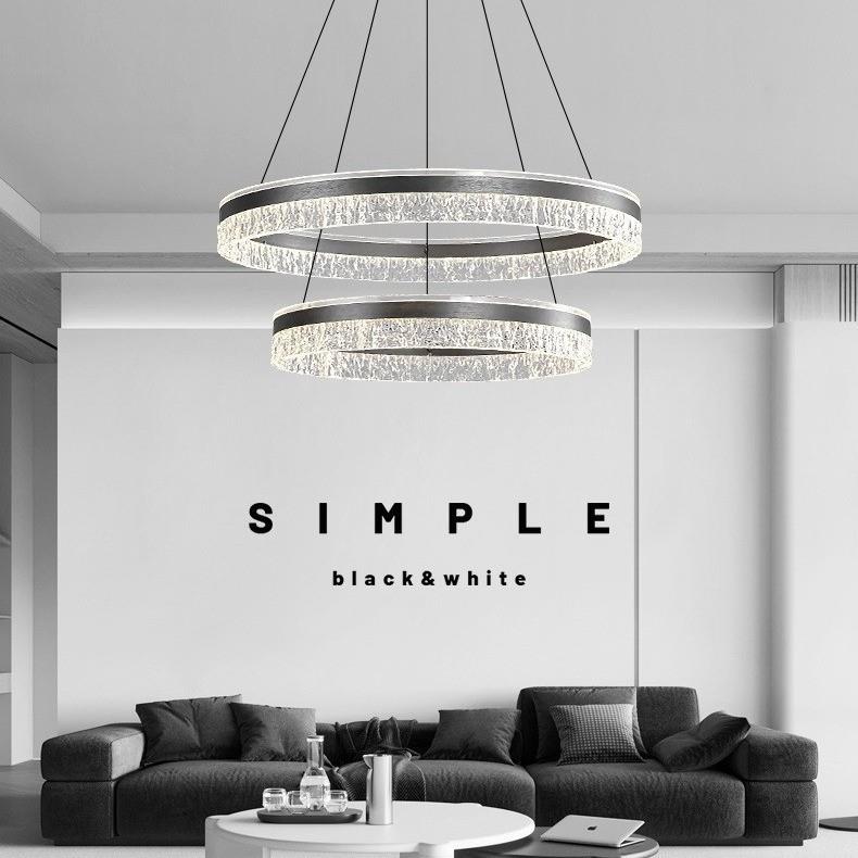 意式极简客厅吊灯2025新款护眼高级感环形设计师轻奢大气餐厅灯具