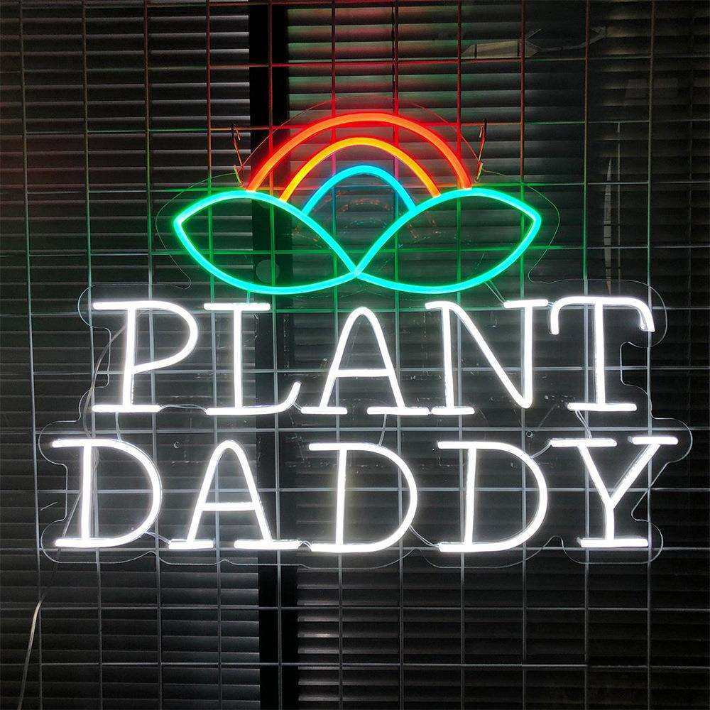 led霓虹灯造型PLANT DADDY植物招牌装饰灯字母造型灯跨境厂家直供