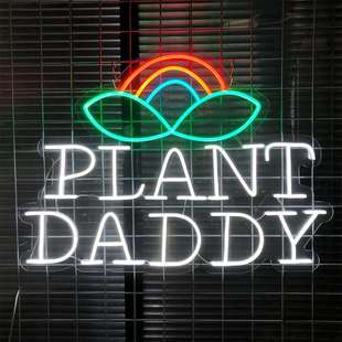 led霓虹灯造型PLANT 饰灯字母造型灯跨境厂家直供 DADDY植物招牌装