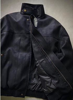 SKYROCKET扶摇【终结者】（复古机车风分割褶裥肌理皮衣羽绒服）