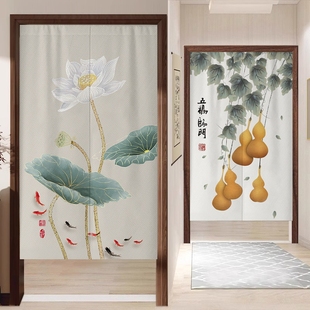 中式厕所门对门化解入户玄关风水门帘遮挡隔断帘卧室卫生间免打孔