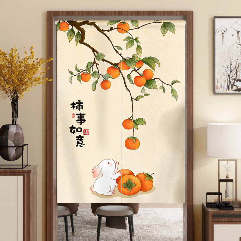 家用门帘中式玄关客厅遮挡帘卫生间厨房隔断帘免打孔布艺防水短帘,居家布艺,门帘,淘宝优惠券,粉丝福利购,淘宝优惠卷