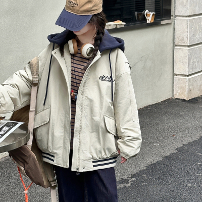 女童秋冬款夹棉外套加厚冲锋衣潮