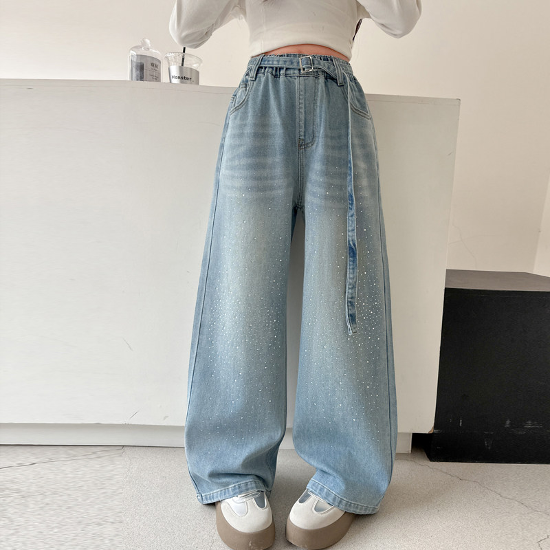 儿童装女童春装裤子长裤2026新款中大童女孩春秋款休闲阔腿牛仔裤,童装/婴儿装/亲子装,裤子,淘宝优惠券,粉丝福利购,淘宝优惠卷