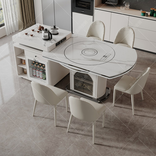 冗匠岛台餐桌一体冰箱多功能伸缩