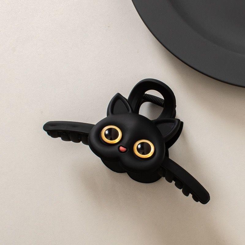 感可爱猫咪盘发抓夹女后脑勺鲨鱼夹大号抓夹网红发卡夹子头饰D3