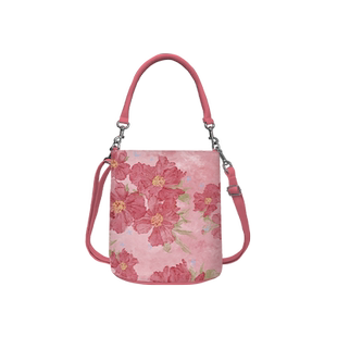 印艺苑联名颜二两老花风设计感小众大容量上班通勤帆布斜挎水桶包