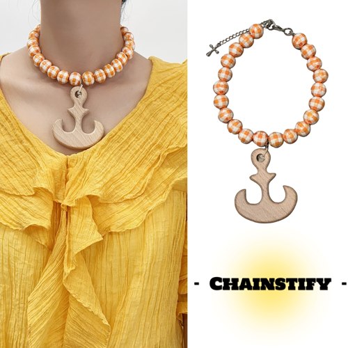 新款树脂串珠项链时尚简约