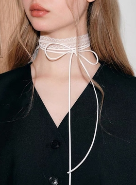 多层叠戴芭蕾风蕾丝花边颈链