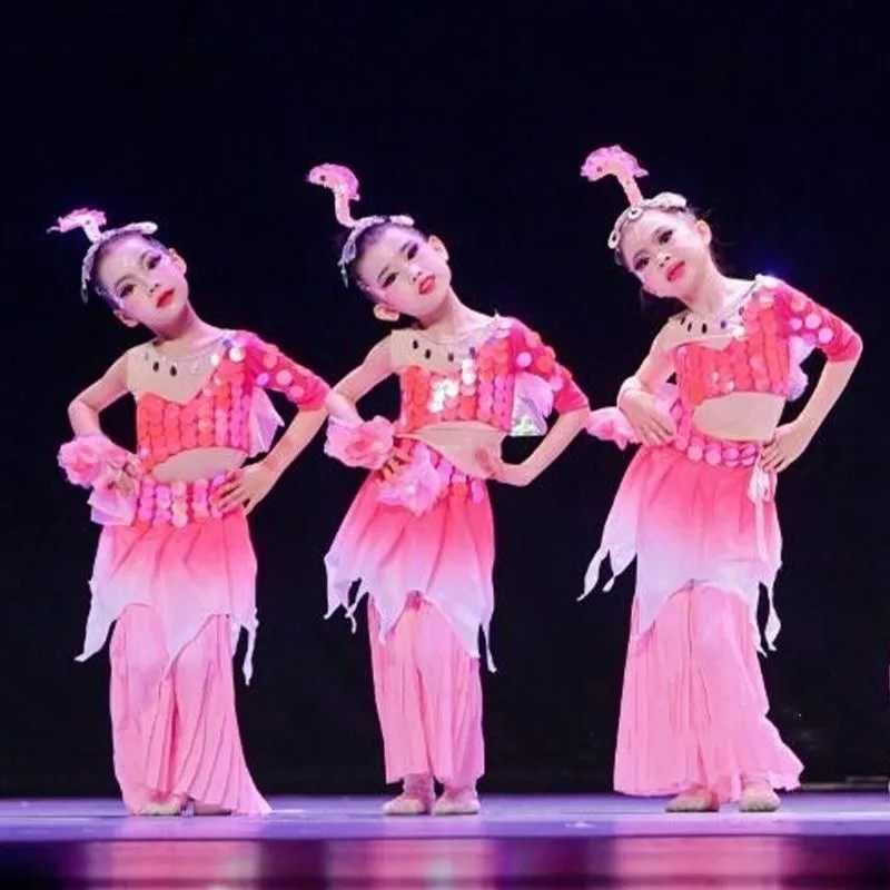 新款小荷风采唧唧鱼儿跃儿童傣族鱼儿欢歌舞蹈演出服美人鱼表演服,童装/婴儿装/亲子装,儿童演出服,淘宝优惠券,粉丝福利购,淘宝优惠卷