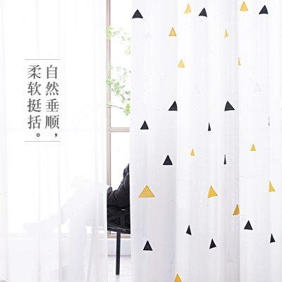 100透光不透人窗帘纱白色纱帘加厚窗纱成品绣花隔断纱飘窗阳台纱%