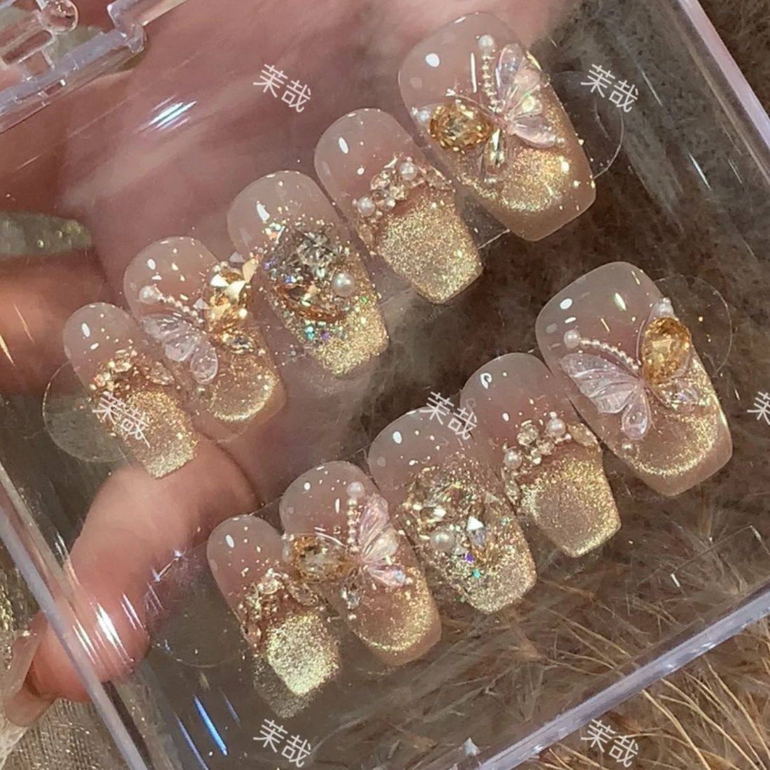 纯手工儿童穿戴甲女童美甲手工显白穿戴爆闪气质高级猫眼温柔指甲,彩妆/香水/美妆工具,美甲工具,淘宝优惠券,粉丝福利购,淘宝优惠卷