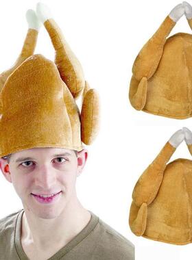 Plush Roasted Thanksgiving Turkey Hat 感恩节火鸡帽鸡腿帽