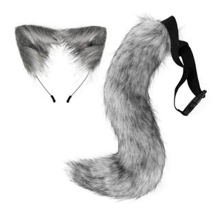 fur tail cat Halloween headband fox ear 狐狸尾巴耳朵 costume