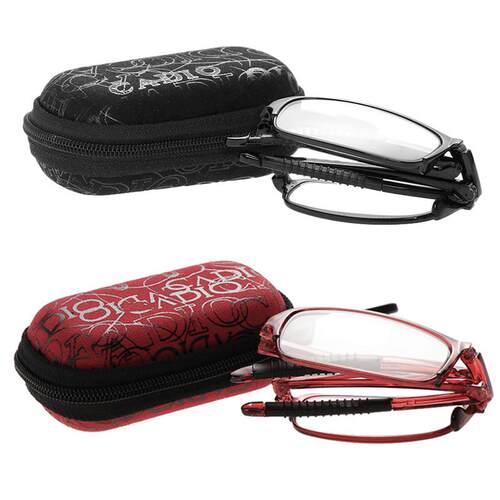 Folding Reading Glasses With Case Men Women TR90 Clear Lens