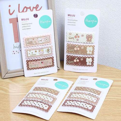 Cute Lace Childrens Hairpin Simple Curry Cartoon BB Clip 3
