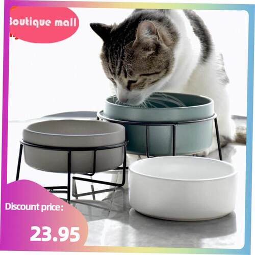 bowl ceramic single - double pet dog food bowl cat 喂食碗