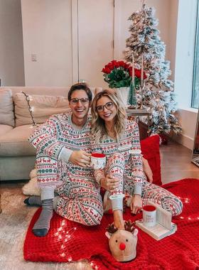 Christmas pajamas family set striped couple Xmas pyjamas