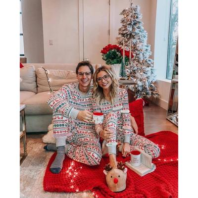 Christmas pajamas family set striped couple Xmas pyjamas
