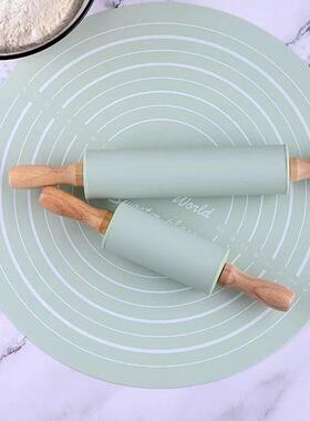 Wooden rolling pin Beech print rolling pin embossed rolling