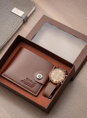 Luxury Quartz Watch Wallet Men Best Gift Wristwatch 2pcs/set