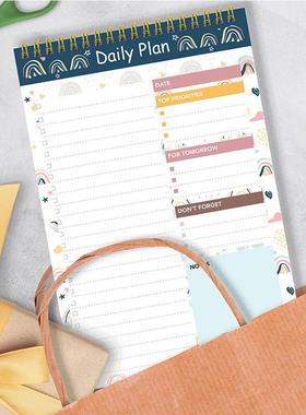 Daily Planner Notepad Weekly Monthly Coil Book Schedule Pad