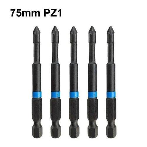 5pcs PZ1 PZ2 PZ3 Screwdriver Bits 75mm Pozidriv Set 1/4