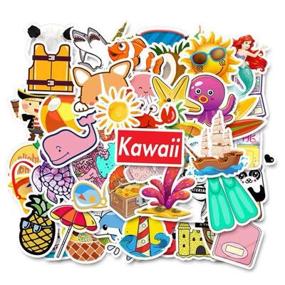 50PCS Cool Summer Vsco Stickers Pack Pink Girl Anime Stiker