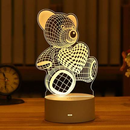 Kids Night Light 3D LED Night Lamp Creative Table Bedside La