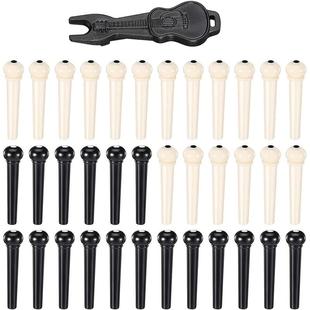 Pegs Blac Acoustic and White Pins Bridge Guitar Pieces
