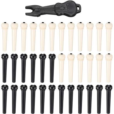 36 Pieces Acoustic Guitar Bridge Pins Pegs in White and Blac