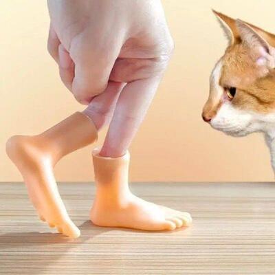2pcs Finger Feet Puppet Tiny Feet Puppet For Fun Little