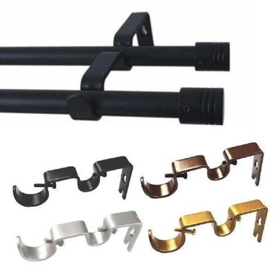 Durable Double Hang Curtain Rod Brackets Portable Home