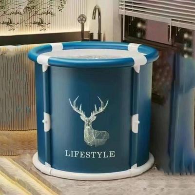 Foldable Bathtub Round Portable Plastic SPA Bucket Bathroom