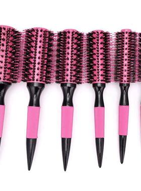 Wooden Round Hair Comb Brush With Boar Bristle Mix Nylon Sty